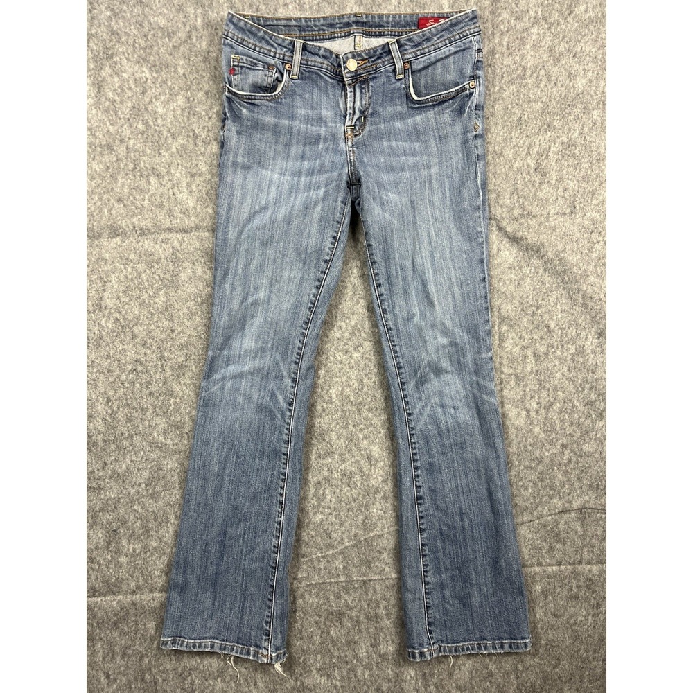Seven7 Womens Jeans Bootcut Light Wash Blue Denim Size 32 Low Rise Flare Casual